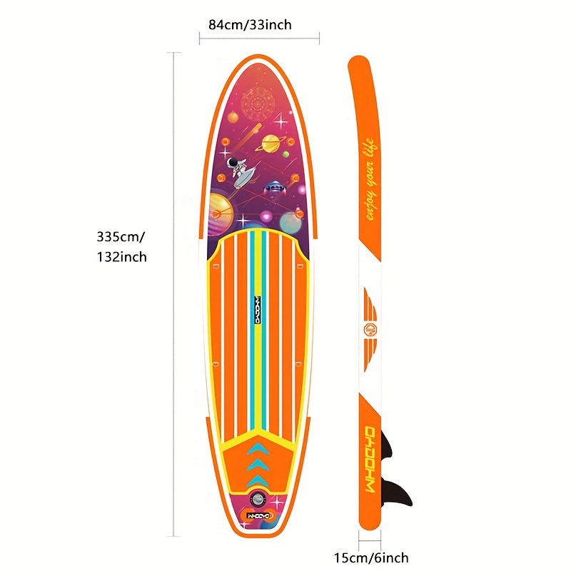 Inflatable Surfboard with Pump - Space Explorer Design