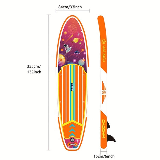 Inflatable Surfboard with Pump - Space Explorer Design