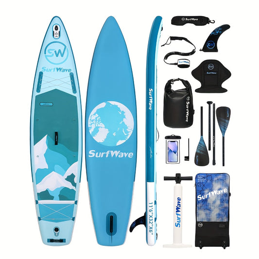 11'2" Extra Large Surfboard - Lightweight Travel-Friendly Design with Ergonomic Tail